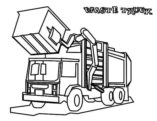 600x464 Garbage Waste Truck Coloring Pages