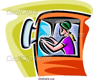 300x257 Female Truck Driver Vector Clip Art