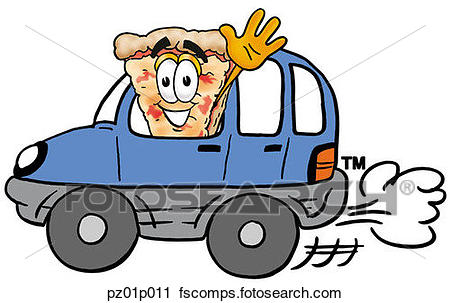 450x303 Clipart Of Pizza Driving A Car Pz01p011