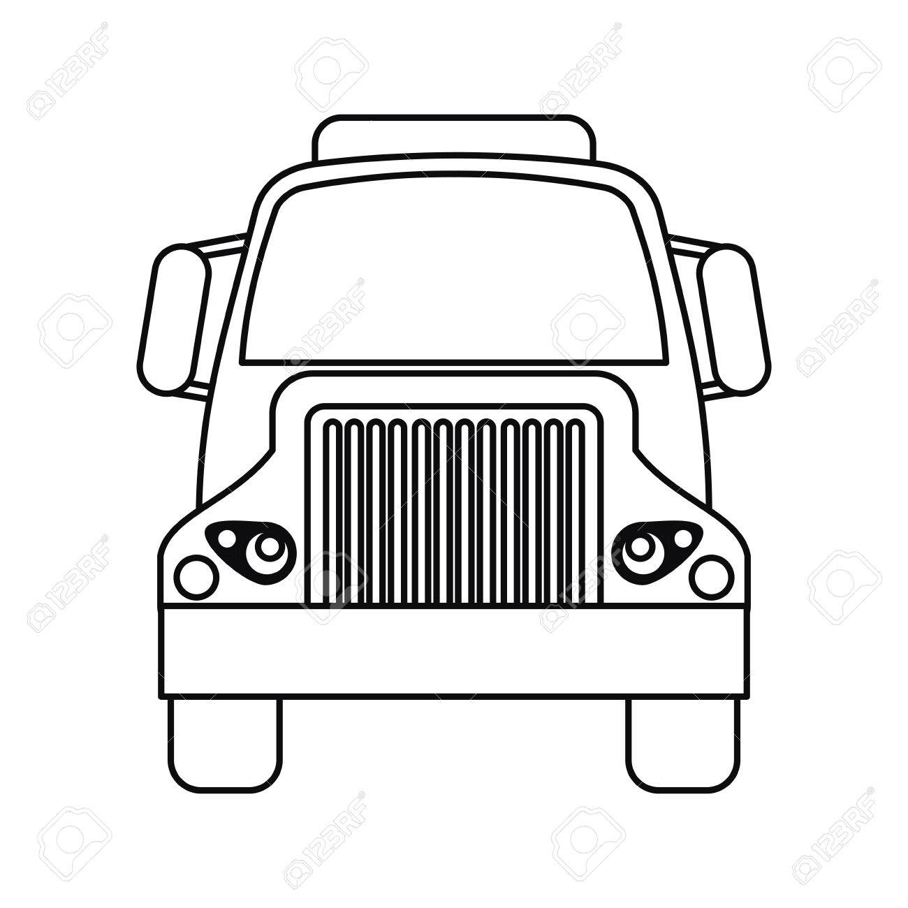 1300x1300 Front Truck Transportation Commercial Vehicle Outline Vector