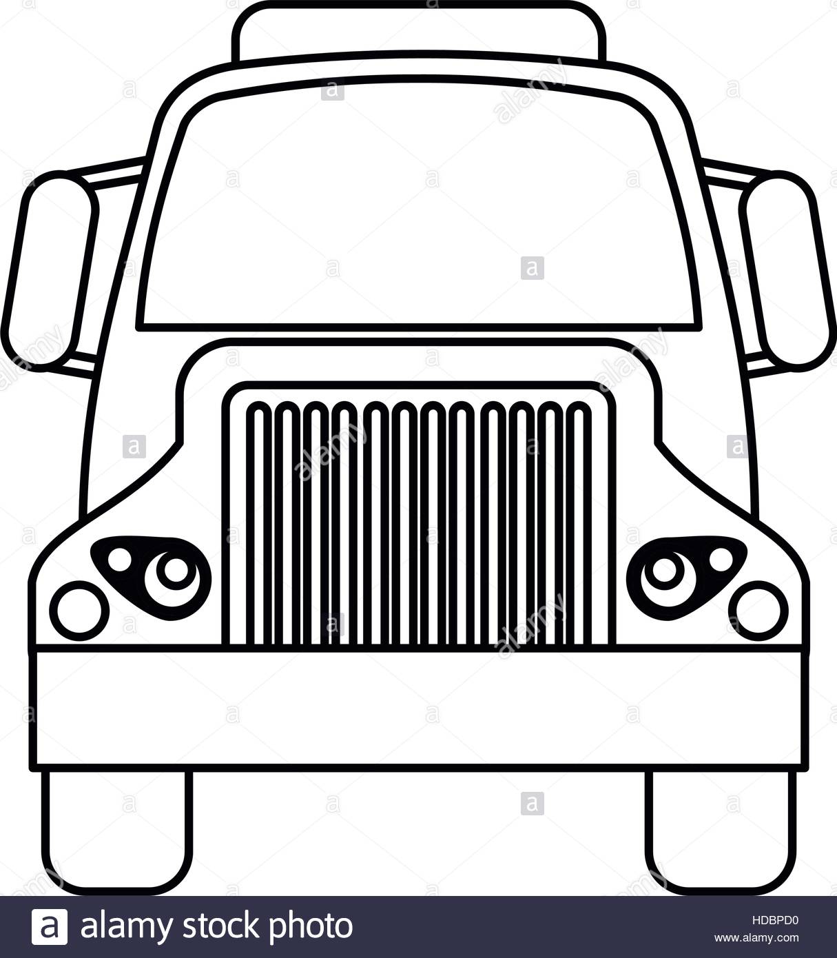 1215x1390 Front Truck Transportation Commercial Vehicle Outline Stock Vector