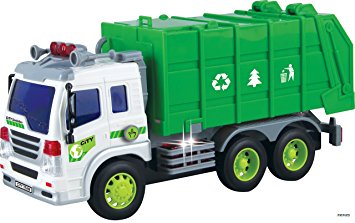 355x223 Memtes Friction Powered Garbage Truck Toy With Lights