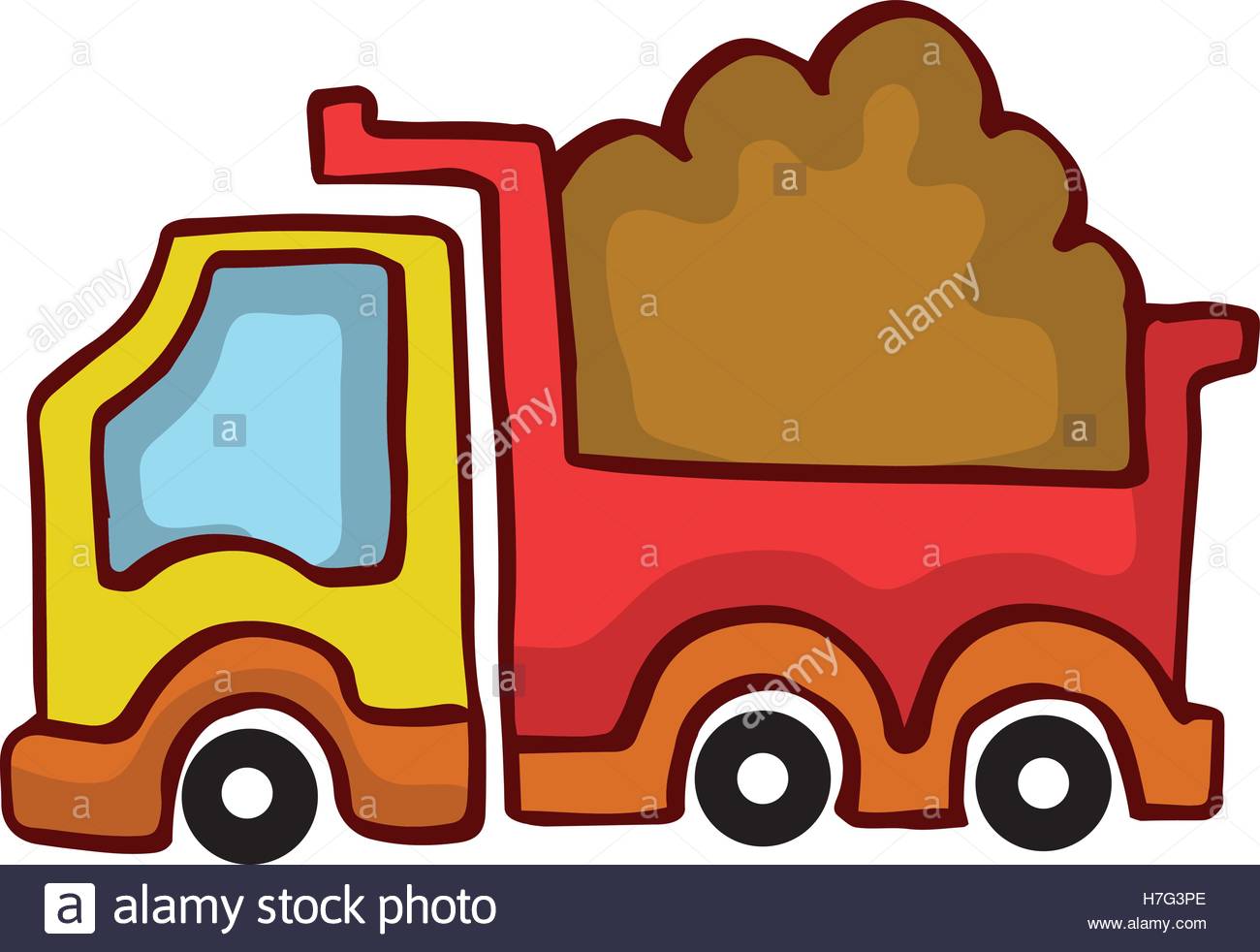 1300x982 Vector Cartoon Dump Truck Design For Kids Collection Stock Vector