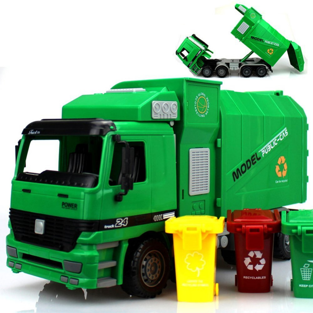 1000x1000 2016 Garbage Truck Toys For Kids With 3 Trash Cans Educational