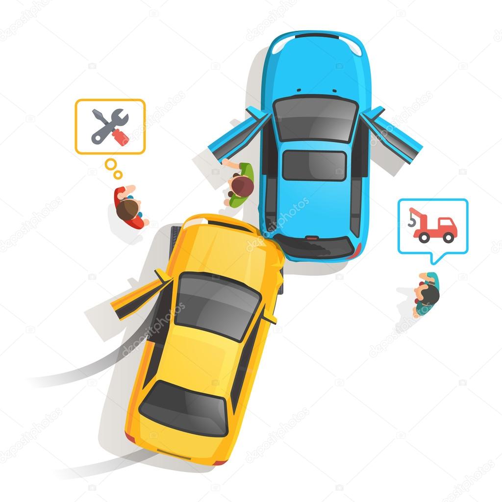 1024x1024 Car Traffic Accident Top View Stock Vector Iconicbestiary