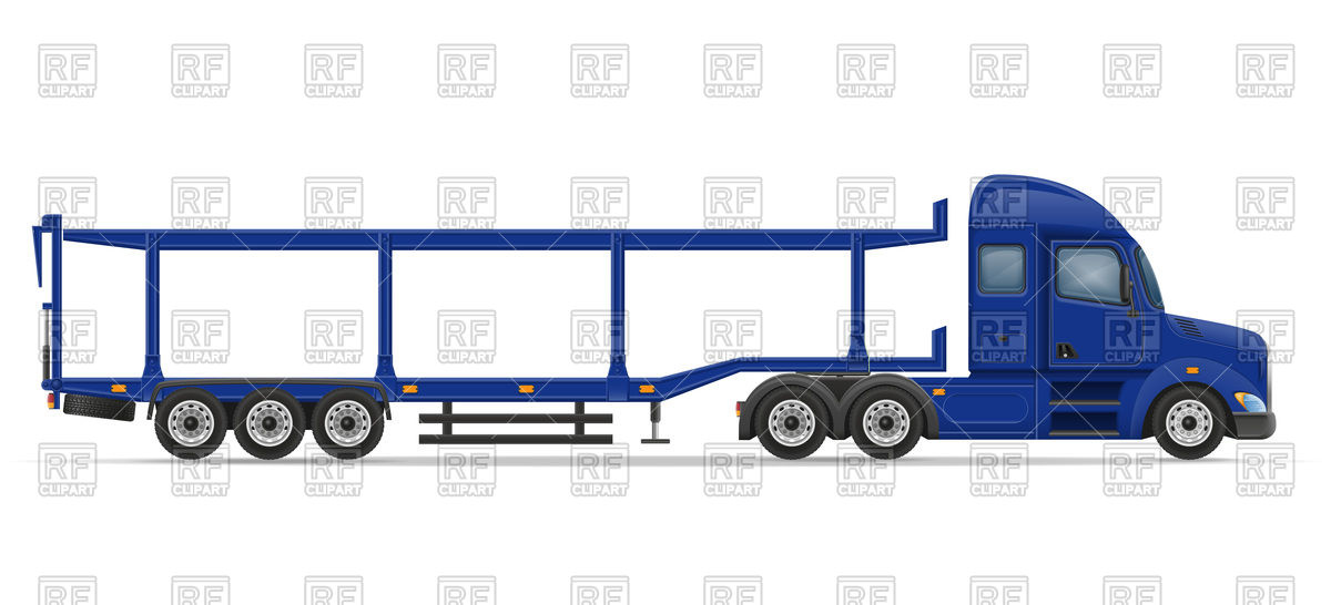 1200x546 Side View Truck Semi Trailer For Transportation Of Cars Royalty