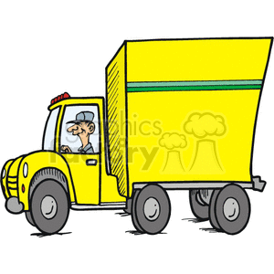 300x300 Royalty Free Cartoon Moving Truck 172864 Vector Clip Art Image