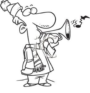 291x300 Christmas Trumpet Clipart