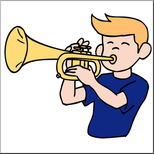 304x304 Clip Art Boy Playing Trumpet Color I Abcteach