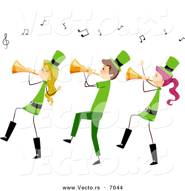 600x620 Cartoon Vector Of Happy St. Patrick's Day People Playing Music