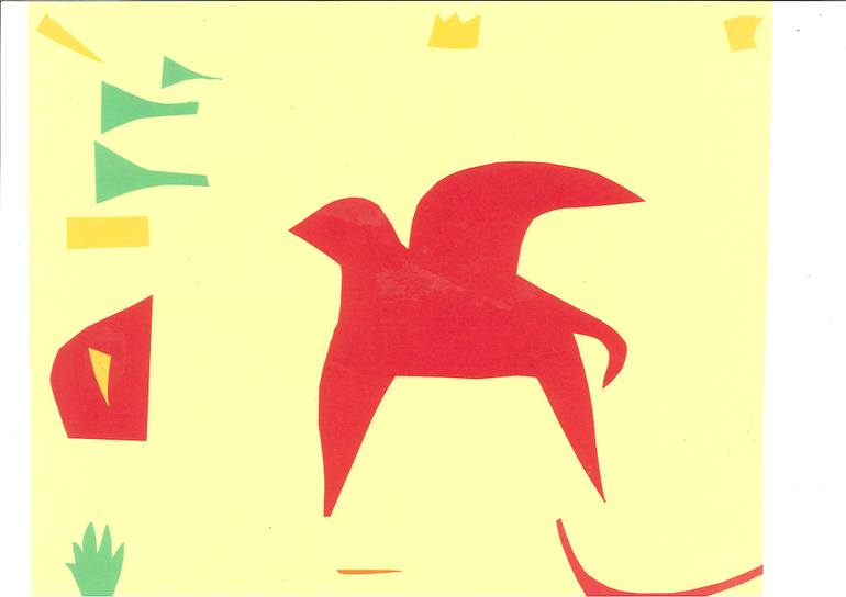 770x544 Saatchi Art Griffin With Trumpeting Trumpets Collage By Basil