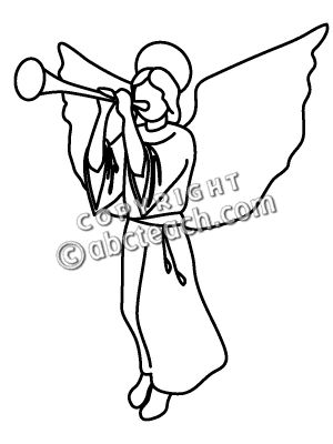300x400 Angel Playing A Trumpet Clip Art (Bampw)