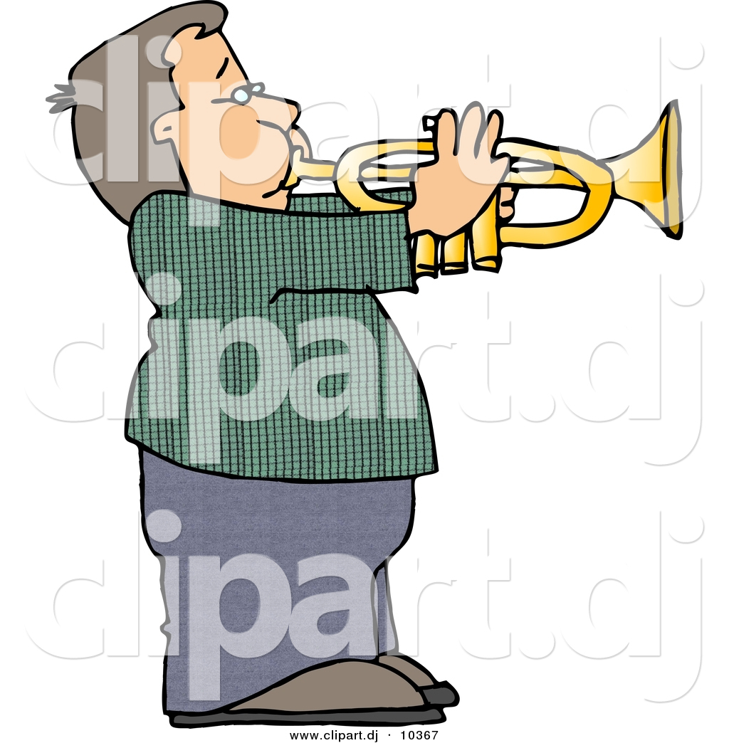 1024x1044 Clipart Of A Cartoon Boy Playing Trumpet By Djart