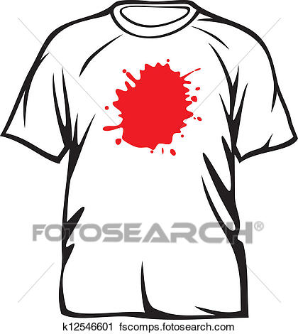 420x470 Clipart Of Red Stains On White T Shirt K12546601