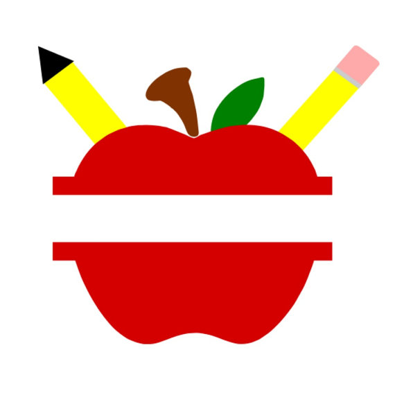 570x570 Svg Split Apple With Pencils Dxf Back To School Back