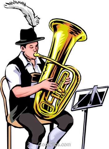 351x480 German Tuba Player Royalty Free Vector Clip Art Illustration