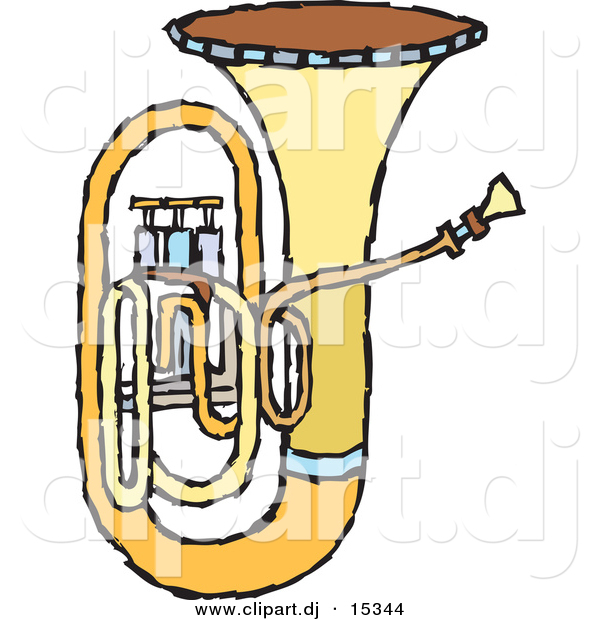 600x620 Vector Clipart Of A Brass Tuba By Steve Klinkel