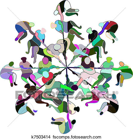 446x470 Clipart Of Eight Random Tug Of War Teams K7503414