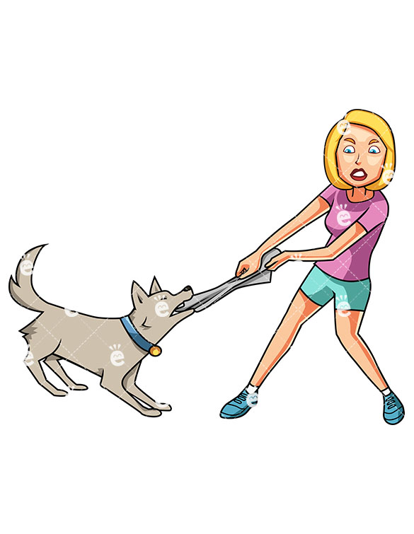 585x755 A Woman Mightily Playing Tug Of War With Her Strong Dog