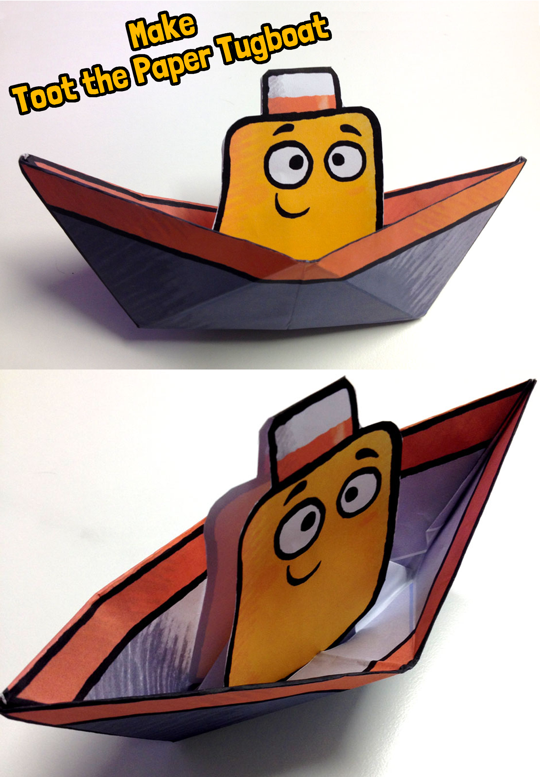 1820x2620 Make A Toot The Tiny Tugboat Paper Boat! Fun Paper Craft
