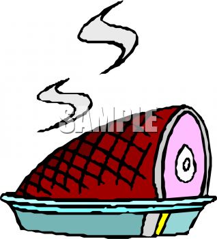 318x350 Picture Of A Ham Sitting In A Pan In A Vector Clip Art
