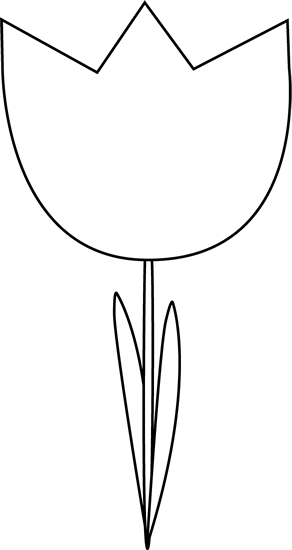292x550 Black And White Tulip Clip Art