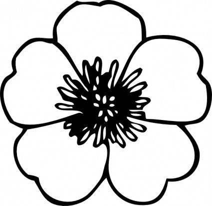 425x412 Black Flower Clipart