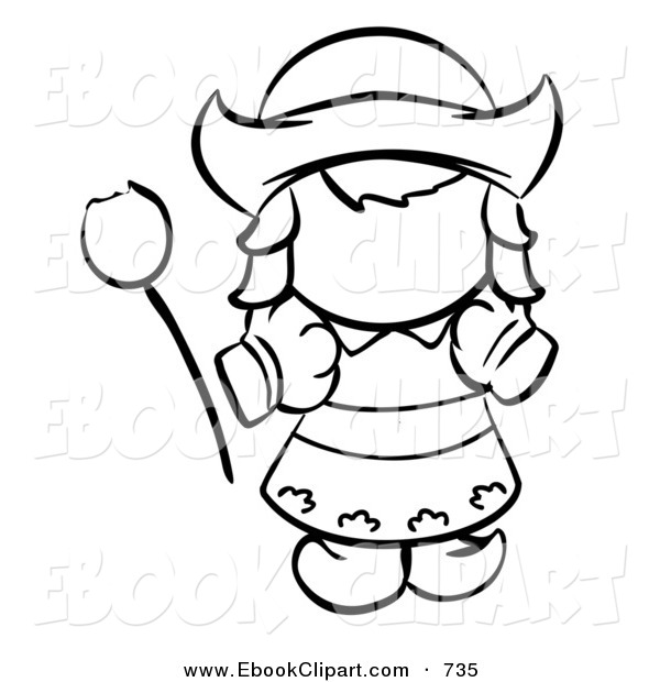 600x620 Vector Clip Art Of A Black And White Human Factor Dutch Girl