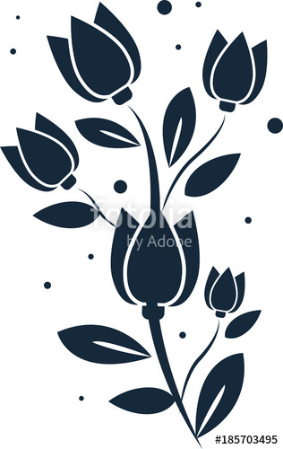 316x500 Beauty Spring Flower Design. Clip Art With Tulip. Stock Image