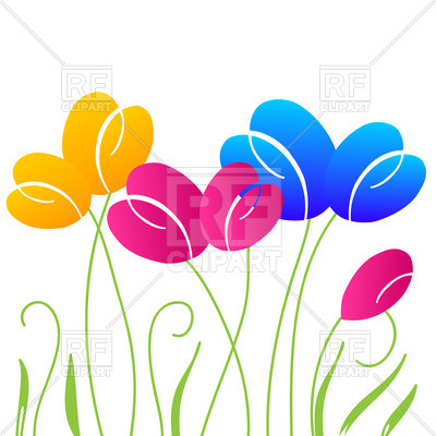 400x400 Simple Stylized Tulip Flowers Royalty Free Vector Clip Art Image