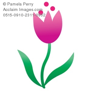 300x300 Pink Tulip Flower Design Royalty Free Clip Art Picture