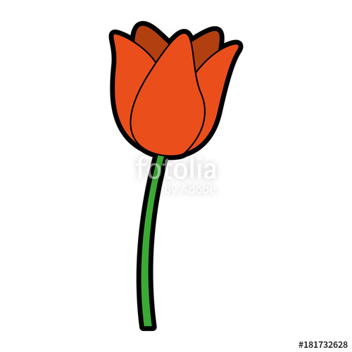500x500 Cute Orange Flower Cartoon Vector Graphic Design Stock Image