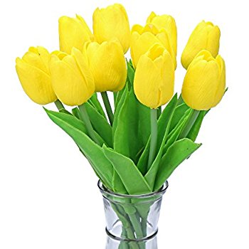 350x350 Tulip Yellow 10 Pcs Soledi Pu Real Touch Artificial