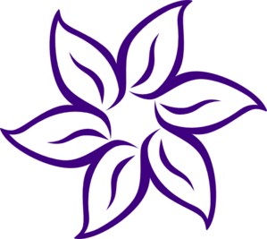 299x267 Purple Flower Outline Clip Art
