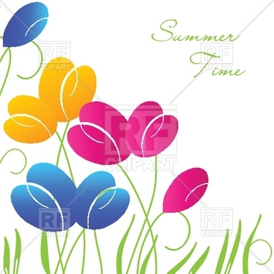 400x400 Abstract Background With Multicolored Tulips Royalty Free Vector