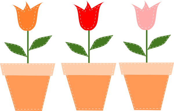 600x383 Tulips In Pots Clip Art