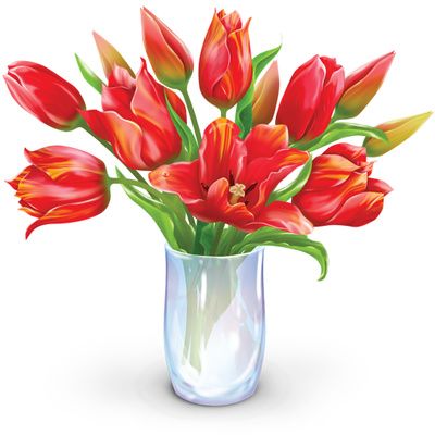 400x400 Vase Of Flowers Clip Art Flower Bouquet Clipart Dozen Tulips Image
