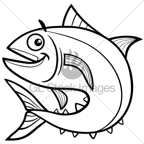 500x500 Tuna Fish Coloring Page Gl Stock Images