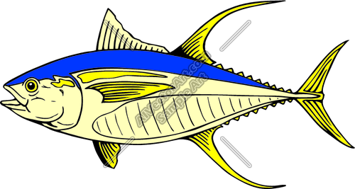 500x267 Yellowfin Tuna Fish Graphic Clipart And Vectorart Sports