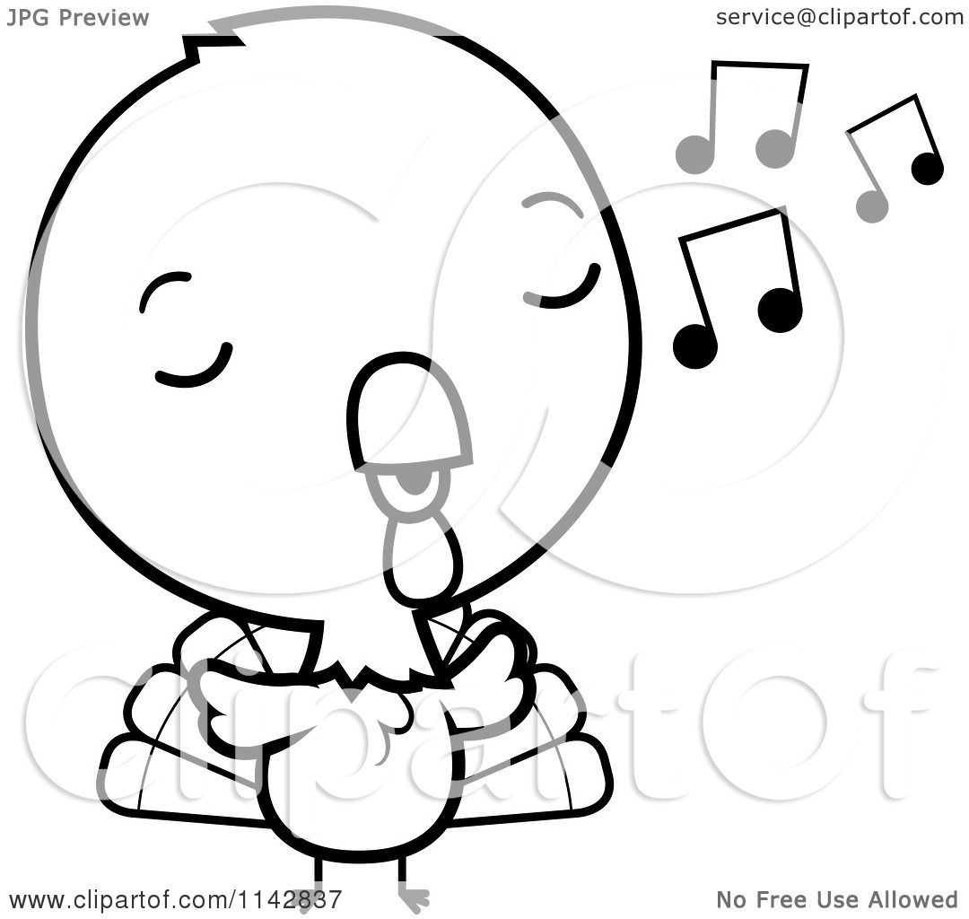 1080x1024 Cartoon Clipart Of A Black And White Cute Baby Turkey Bird