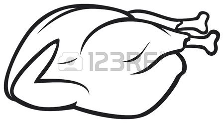 450x247 Various Common Meat Products In Black And White, Isolated