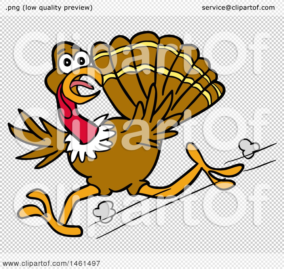 1080x1024 Clipart Of A Cartoon Scared Turkey Running And Looking Back