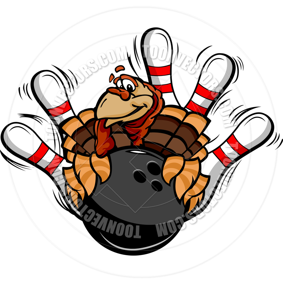 940x940 Bowling Thanksgiving Holiday Turkey Cartoon Vector Illustration By