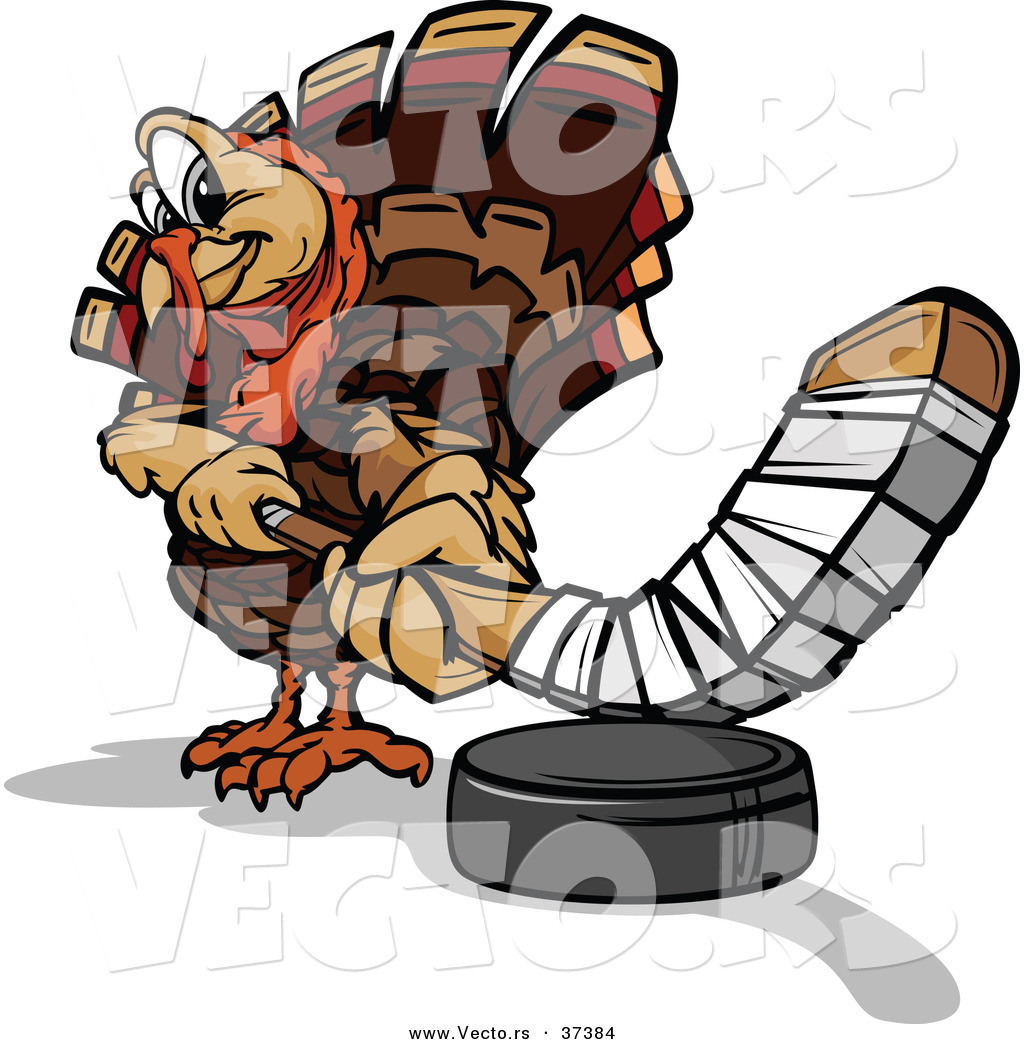 1024x1044 Vector Of A Cartoon Turkey Mascot Playing Hockey By Chromaco
