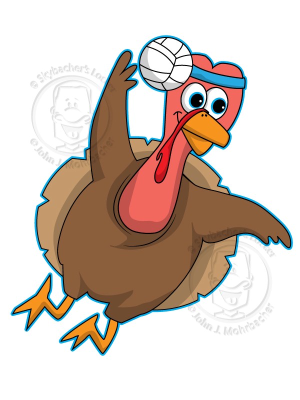 600x800 Volleyball Turkey Cartoon Skybacher's Locker