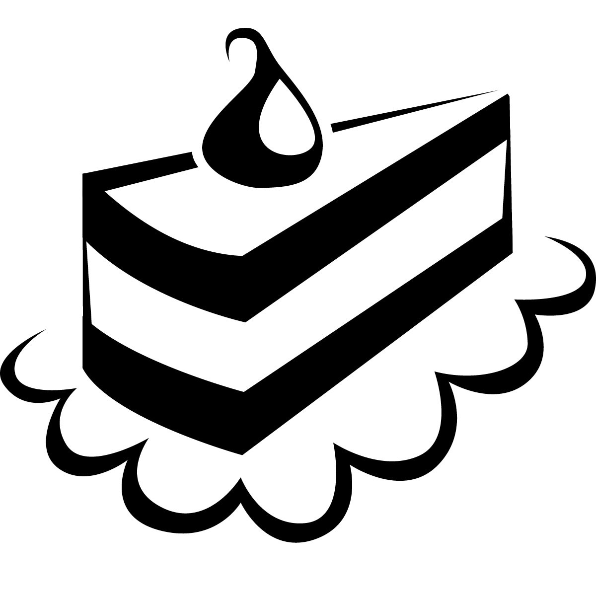 1200x1200 Black Amp White Clipart Cake