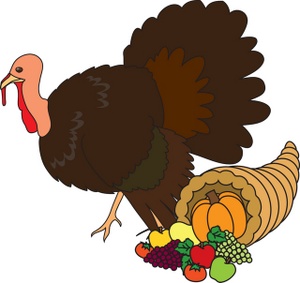 300x283 Clip Art Thanksgiving Turkey Fruit Basket Running