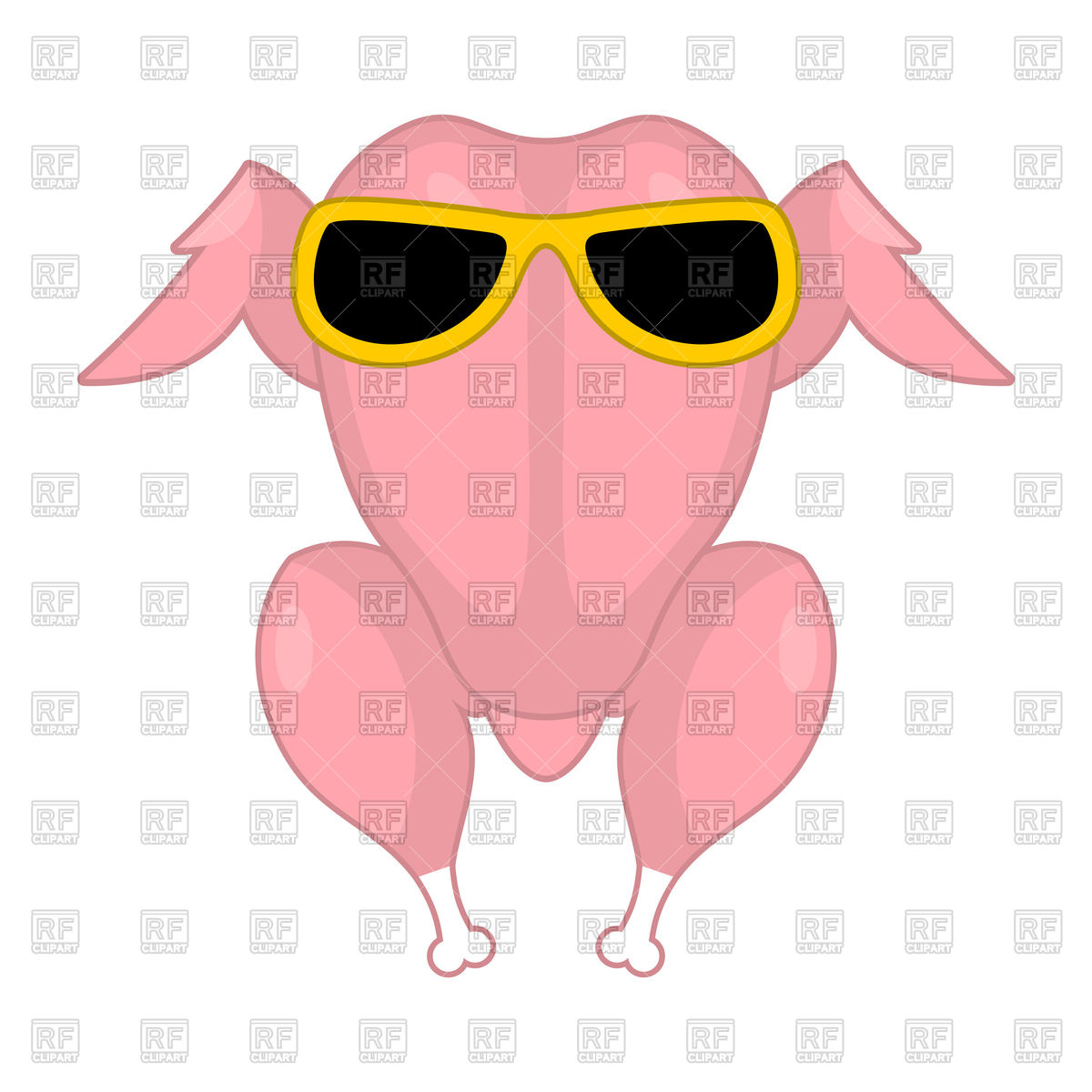 1200x1200 Raw Turkey Glasses For Grilling Royalty Free Vector Clip Art Image