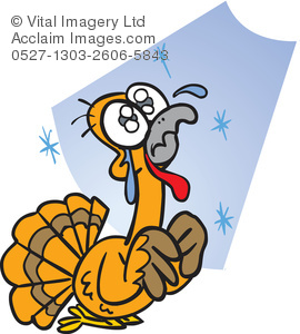 270x300 Clip Art Illustration Of A Scared Turkey