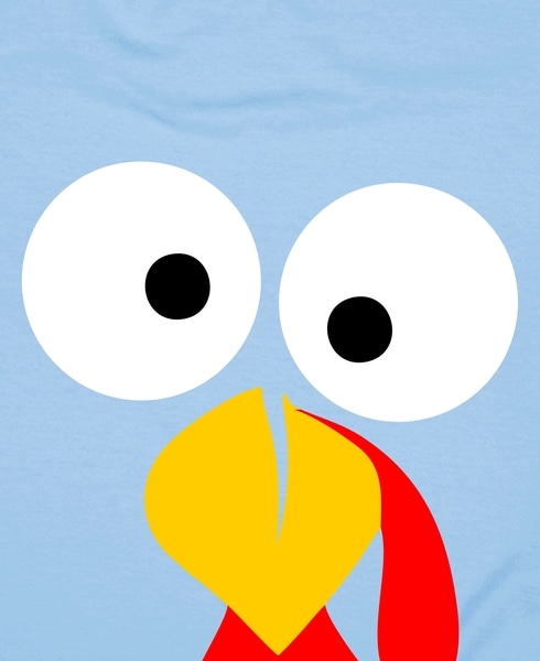 490x600 Turkey Face Funny Thanksgiving Day Women's V Neck T Shirt